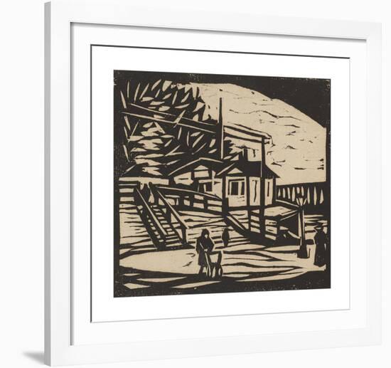 Shed on the Bank of the Elbe-Ernst Ludwig Kirchner-Framed Premium Giclee Print