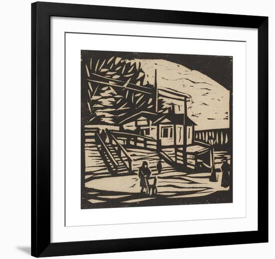 Shed on the Bank of the Elbe-Ernst Ludwig Kirchner-Framed Premium Giclee Print
