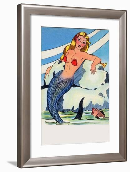 Shedd's Mermaid-Curt Teich & Co.-Framed Art Print