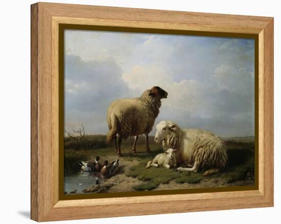 Sheep and Ducks in a Landscape-Leon Bakst-Framed Premier Image Canvas