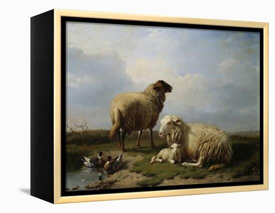 Sheep and Ducks in a Landscape-Leon Bakst-Framed Premier Image Canvas