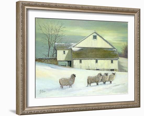 Sheep at Granough-Jerry Cable-Framed Art Print