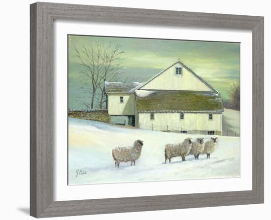 Sheep at Granough-Jerry Cable-Framed Art Print