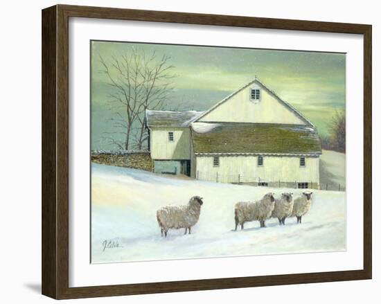 Sheep at Granough-Jerry Cable-Framed Art Print