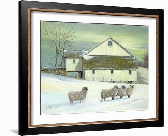 Sheep at Granough-Jerry Cable-Framed Art Print
