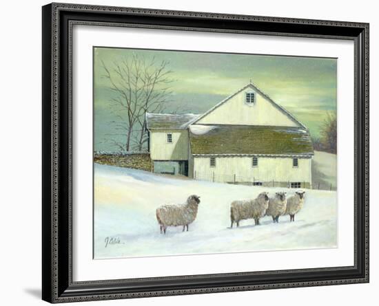 Sheep at Granough-Jerry Cable-Framed Art Print