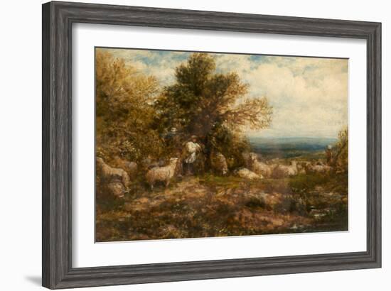 Sheep at Rest; Minding the Flock, C.1840-80-John Linnell-Framed Giclee Print