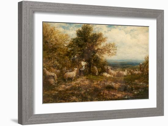 Sheep at Rest; Minding the Flock, C.1840-80-John Linnell-Framed Giclee Print