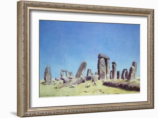 Sheep at Stonehenge-J. M. W. Turner-Framed Giclee Print