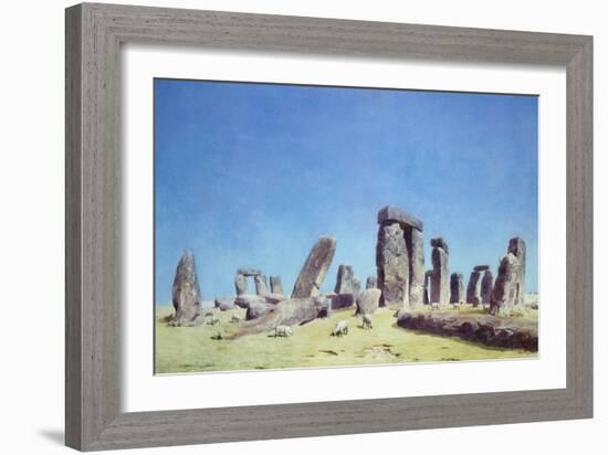 Sheep at Stonehenge-J. M. W. Turner-Framed Giclee Print
