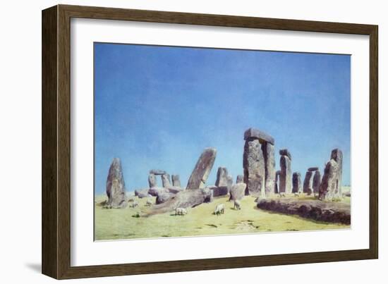 Sheep at Stonehenge-J. M. W. Turner-Framed Giclee Print