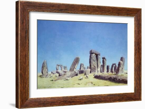 Sheep at Stonehenge-J. M. W. Turner-Framed Giclee Print