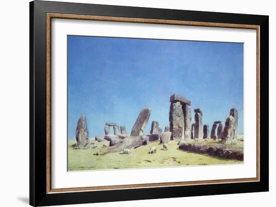 Sheep at Stonehenge-J. M. W. Turner-Framed Giclee Print