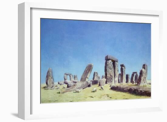 Sheep at Stonehenge-J. M. W. Turner-Framed Giclee Print