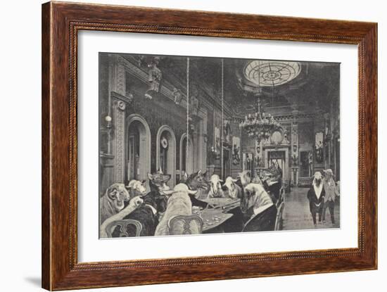 Sheep Being Slaughtered on the Gaming Tables at the Casino in Monte Carlo-null-Framed Giclee Print