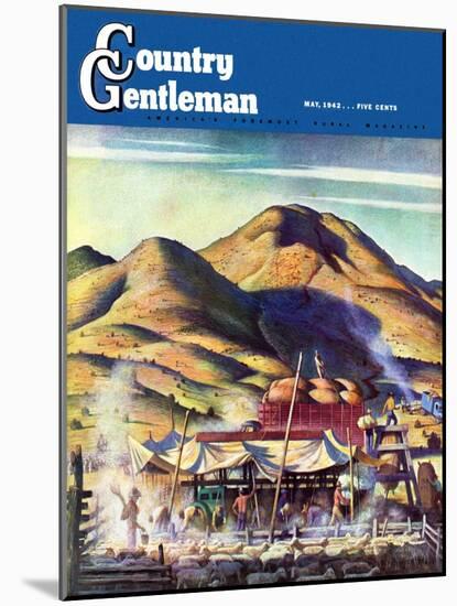 "Sheep Farm," Country Gentleman Cover, May 1, 1942-Jean L. Huens-Mounted Giclee Print