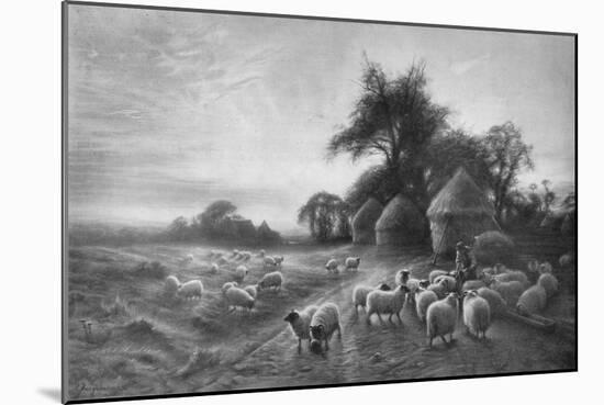 'Sheep Feeding', c1890, (1911)-Joseph Farquharson-Mounted Giclee Print