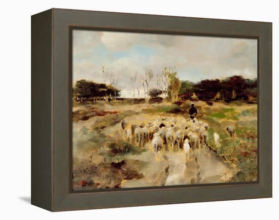 Sheep Flock-Anton Mauve-Framed Premier Image Canvas