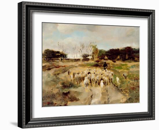 Sheep Flock-Anton Mauve-Framed Giclee Print