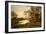 Sheep Grazing by a Lake at Sunset-Alfred de Breanski-Framed Giclee Print