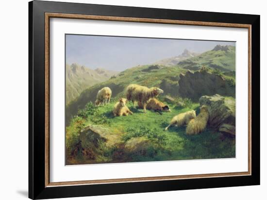 Sheep Grazing in the Pyrenees (Oil on Canvas)-Rosa Bonheur-Framed Giclee Print