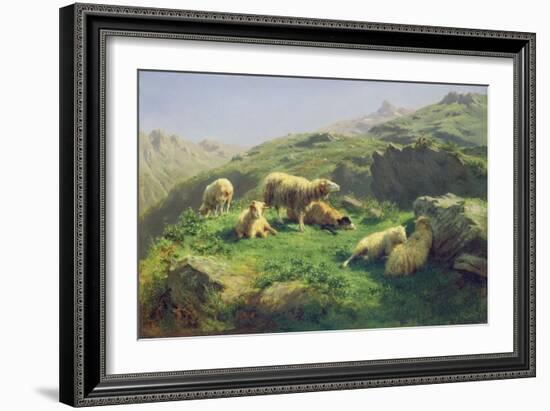 Sheep Grazing in the Pyrenees (Oil on Canvas)-Rosa Bonheur-Framed Giclee Print