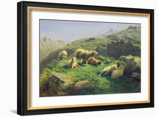 Sheep Grazing in the Pyrenees (Oil on Canvas)-Rosa Bonheur-Framed Giclee Print