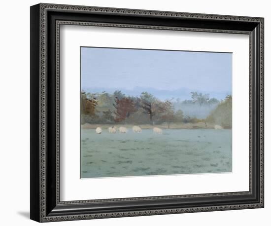 Sheep Grazing; Misty Morning, 1993-Gillian Furlong-Framed Giclee Print