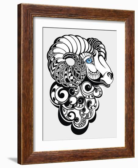 Sheep. Happy New Year 2015 Symbol-worksart-Framed Art Print