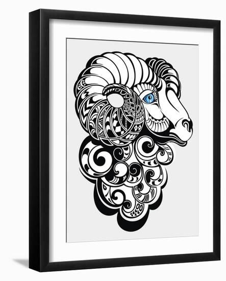 Sheep. Happy New Year 2015 Symbol-worksart-Framed Art Print