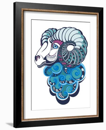 Sheep. Happy New Year 2015-worksart-Framed Art Print