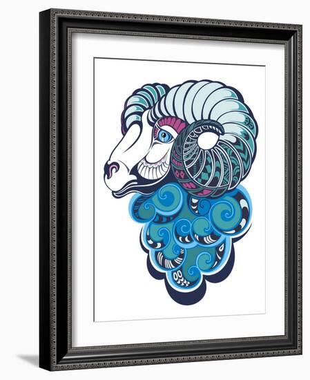 Sheep. Happy New Year 2015-worksart-Framed Art Print