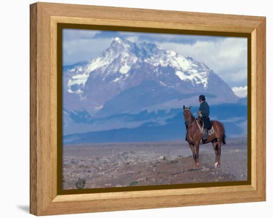 Sheep Herd and Gaucho, Patagonia, Argentina-Art Wolfe-Framed Premier Image Canvas