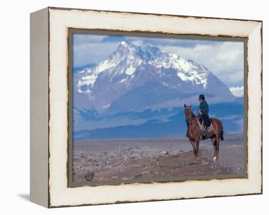 Sheep Herd and Gaucho, Patagonia, Argentina-Art Wolfe-Framed Premier Image Canvas