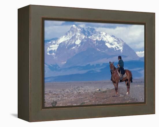 Sheep Herd and Gaucho, Patagonia, Argentina-Art Wolfe-Framed Premier Image Canvas