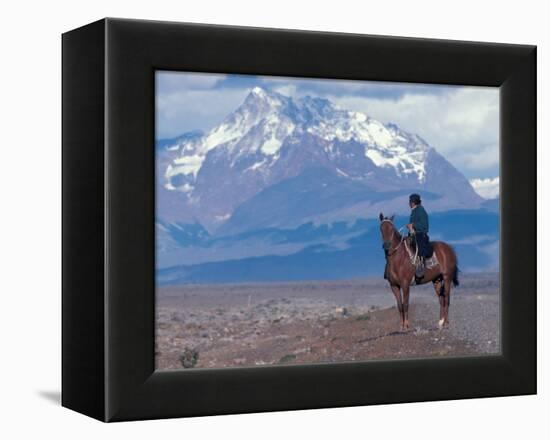 Sheep Herd and Gaucho, Patagonia, Argentina-Art Wolfe-Framed Premier Image Canvas