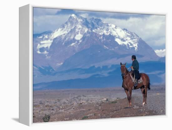 Sheep Herd and Gaucho, Patagonia, Argentina-Art Wolfe-Framed Premier Image Canvas