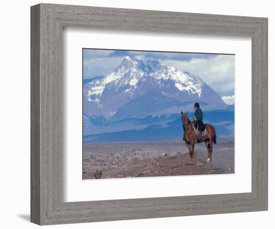 Sheep Herd and Gaucho, Patagonia, Argentina-Art Wolfe-Framed Photographic Print