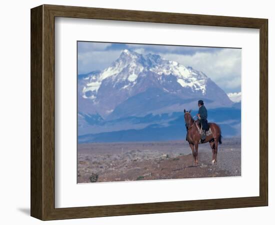 Sheep Herd and Gaucho, Patagonia, Argentina-Art Wolfe-Framed Photographic Print