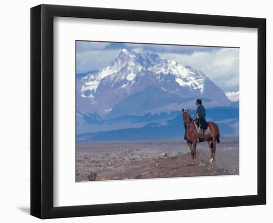 Sheep Herd and Gaucho, Patagonia, Argentina-Art Wolfe-Framed Photographic Print