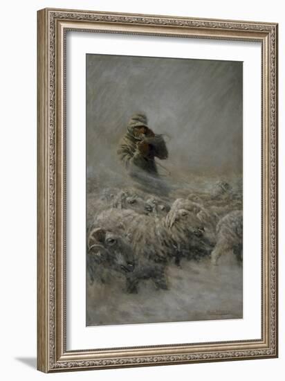 Sheep Herder, 1908 (Oil on Canvas)-Newell Convers Wyeth-Framed Giclee Print