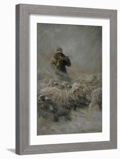 Sheep Herder, 1908 (Oil on Canvas)-Newell Convers Wyeth-Framed Giclee Print