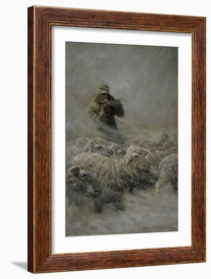 Sheep Herder, 1908 (Oil on Canvas)-Newell Convers Wyeth-Framed Giclee Print