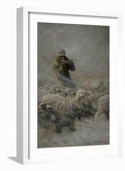 Sheep Herder, 1908 (Oil on Canvas)-Newell Convers Wyeth-Framed Giclee Print