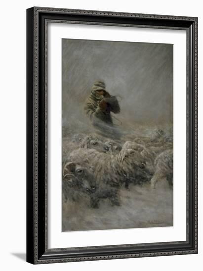 Sheep Herder, 1908 (Oil on Canvas)-Newell Convers Wyeth-Framed Giclee Print