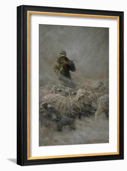 Sheep Herder, 1908 (Oil on Canvas)-Newell Convers Wyeth-Framed Giclee Print