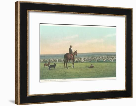 Sheep Herding in the West-null-Framed Art Print