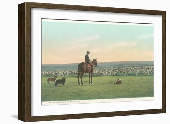 Sheep Herding in the West-null-Framed Art Print