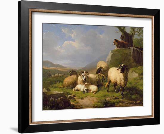 Sheep in a Landscape, 1863-Eugene Joseph Verboeckhoven-Framed Giclee Print