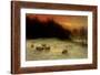 Sheep in a Winter Landscape, Evening-Joseph Farquharson-Framed Giclee Print